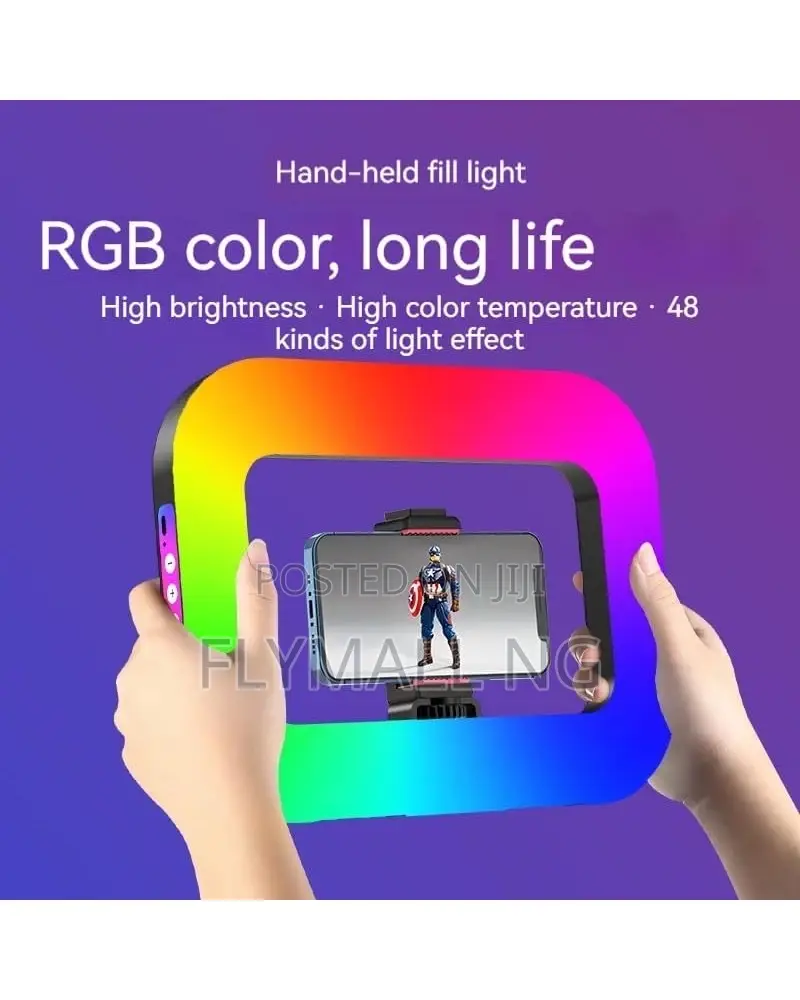 Ym-200 RGB Rechargeable 20w Selfie Portable Square Ring Light