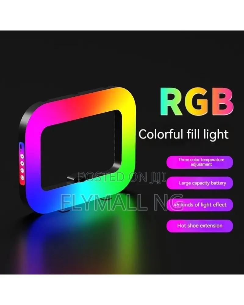 Ym-200 RGB Rechargeable 20w Selfie Portable Square Ring Light