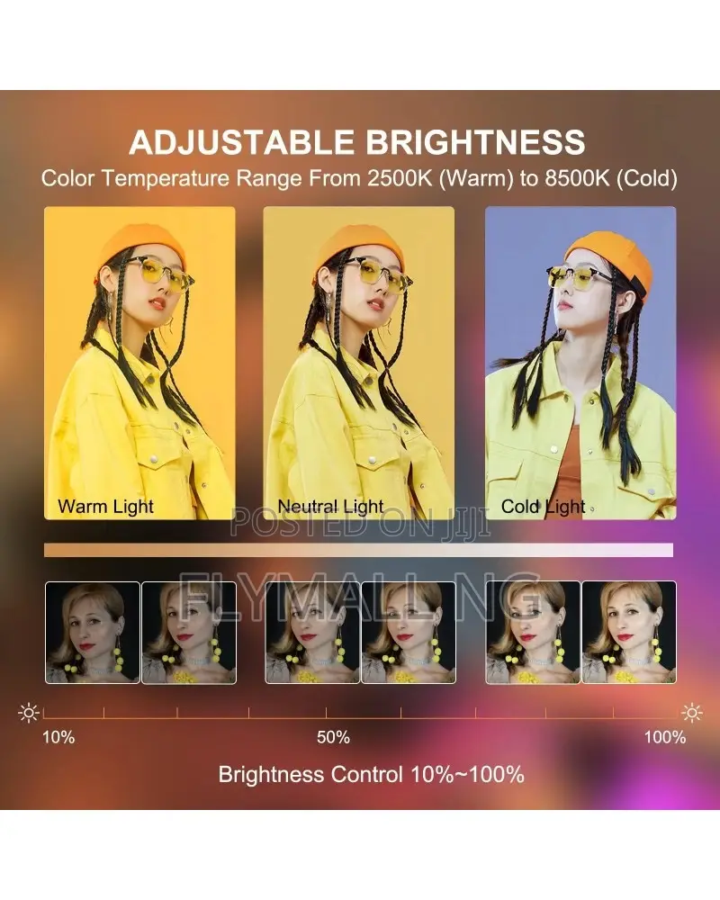 Ym-200 RGB Rechargeable 20w Selfie Portable Square Ring Light