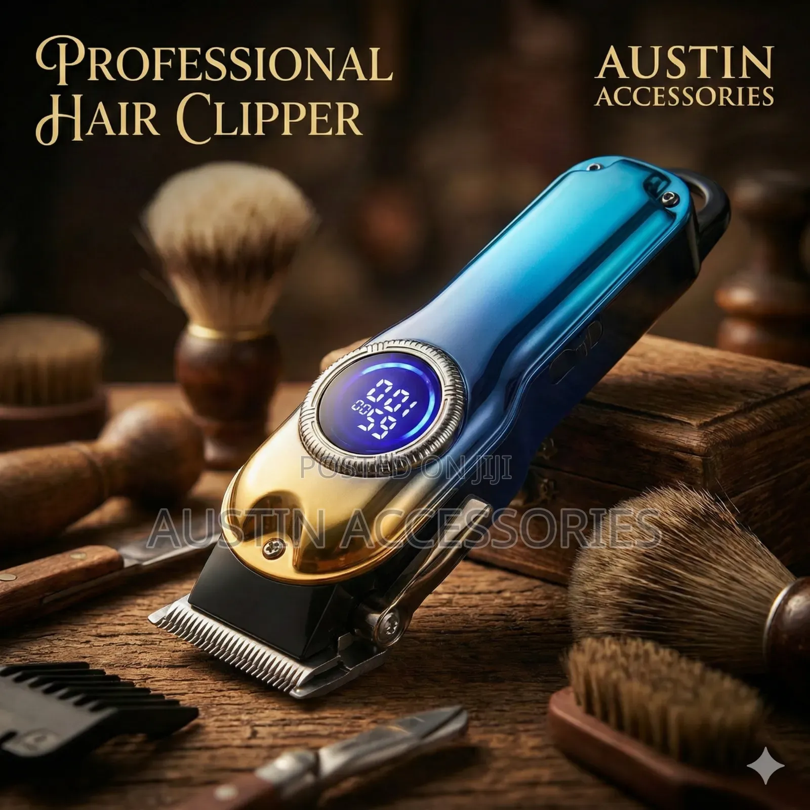 Rechargeable Professional Hair Clipper With Percentage Display