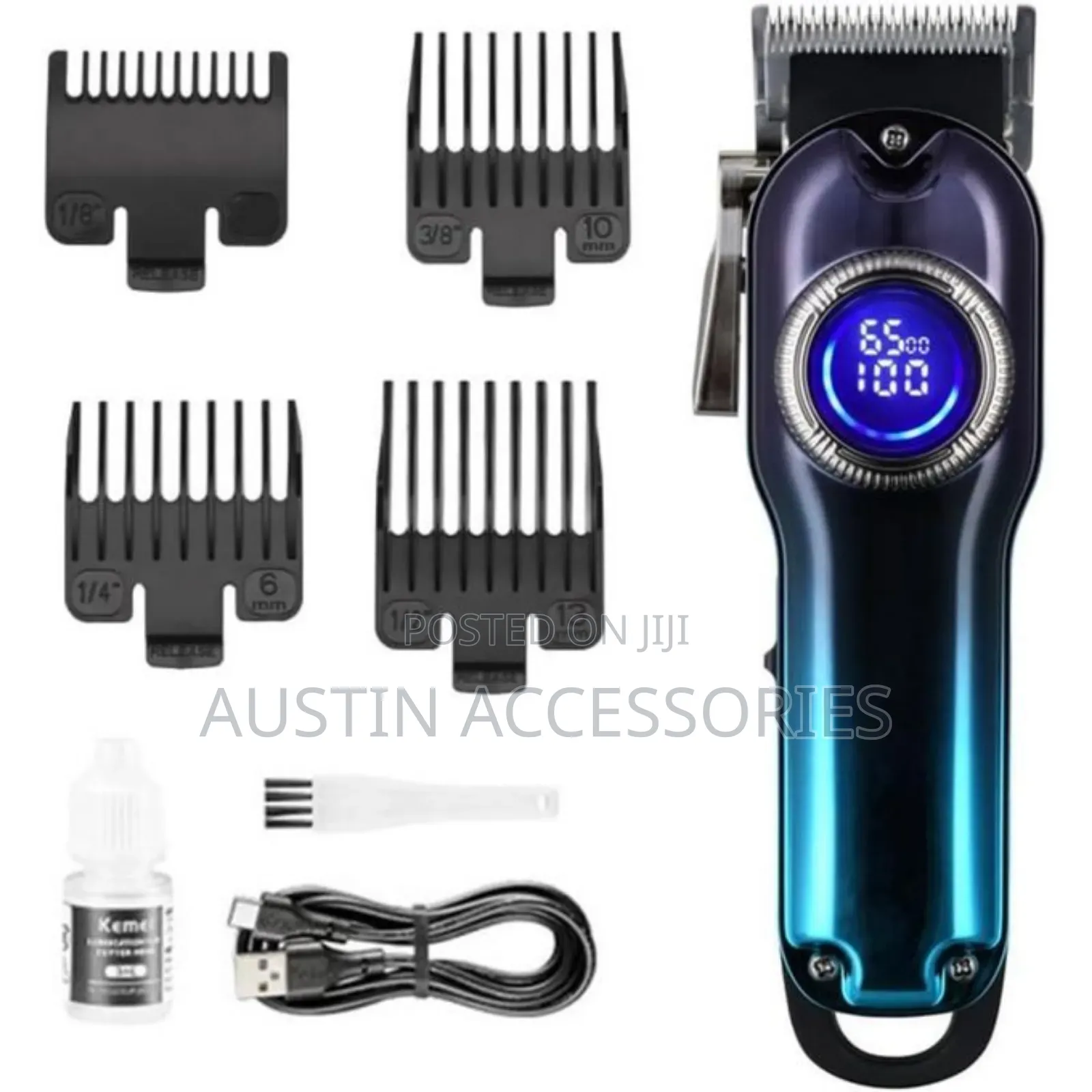 Rechargeable Professional Hair Clipper With Percentage Display