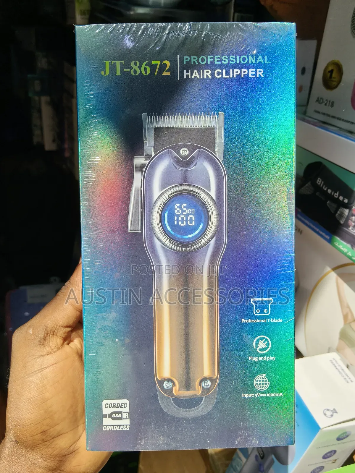 Rechargeable Professional Hair Clipper With Percentage Display