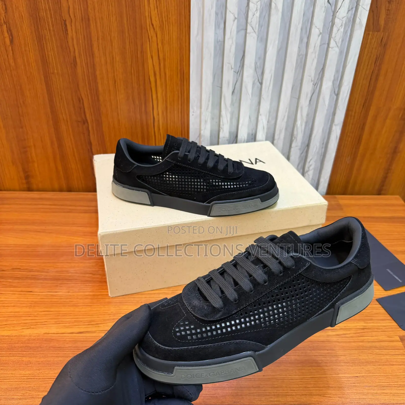 Luxury Update Dolce Gabbana Suede Perforated Portofino Yacht Shoes