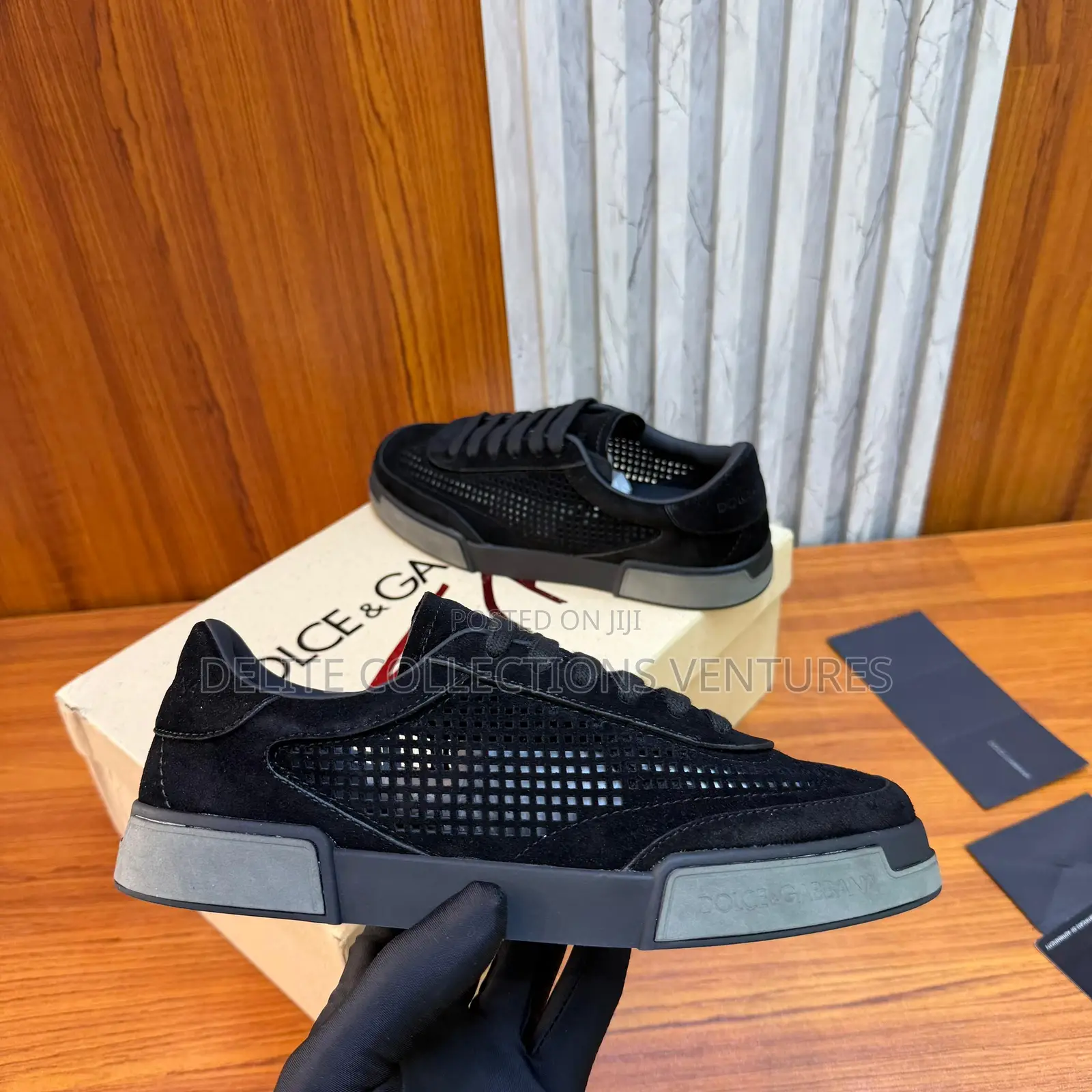 Luxury Update Dolce Gabbana Suede Perforated Portofino Yacht Shoes