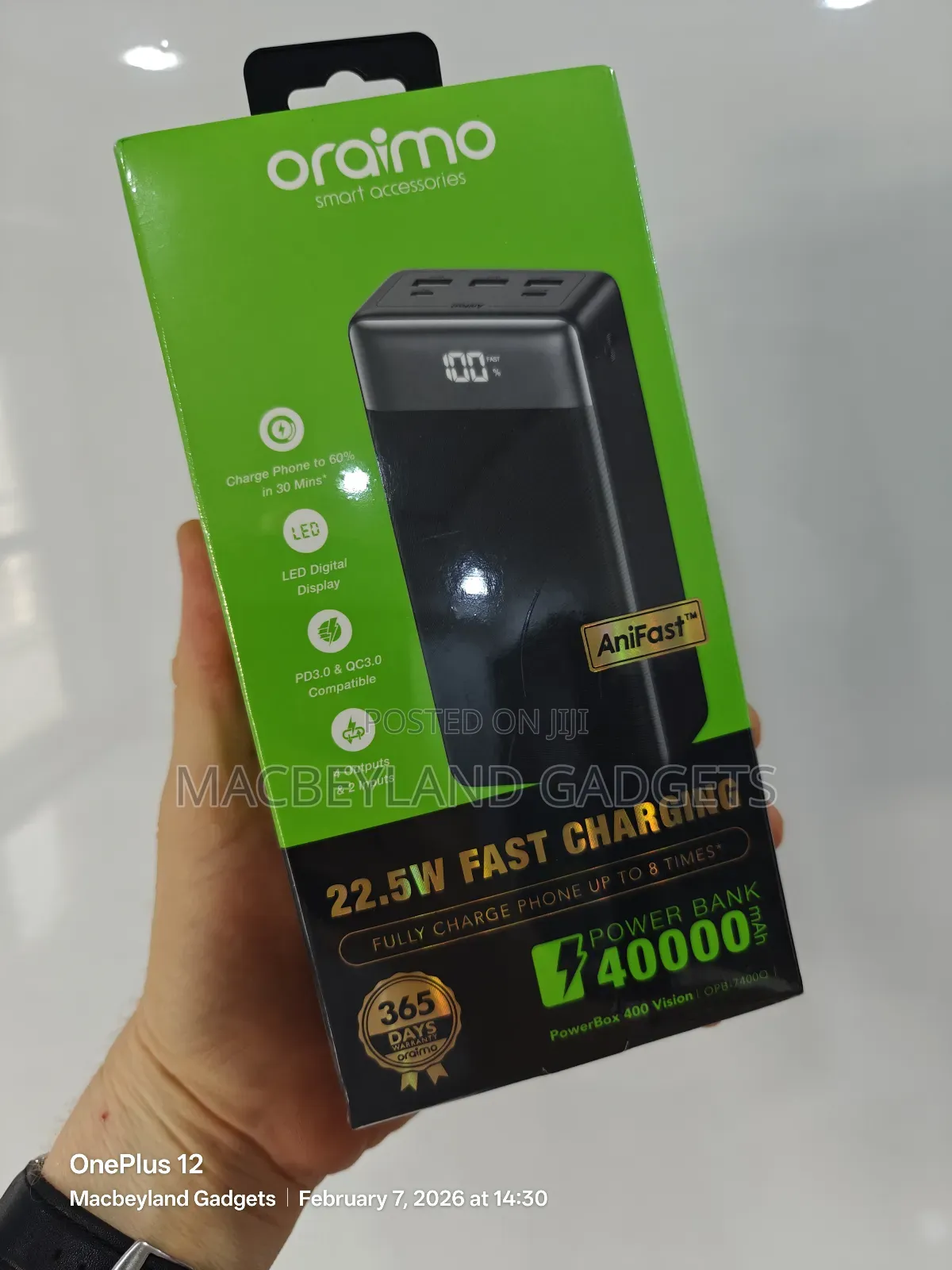 Brand New Oraimo 40,000mah Power Bank 22.5 Watts