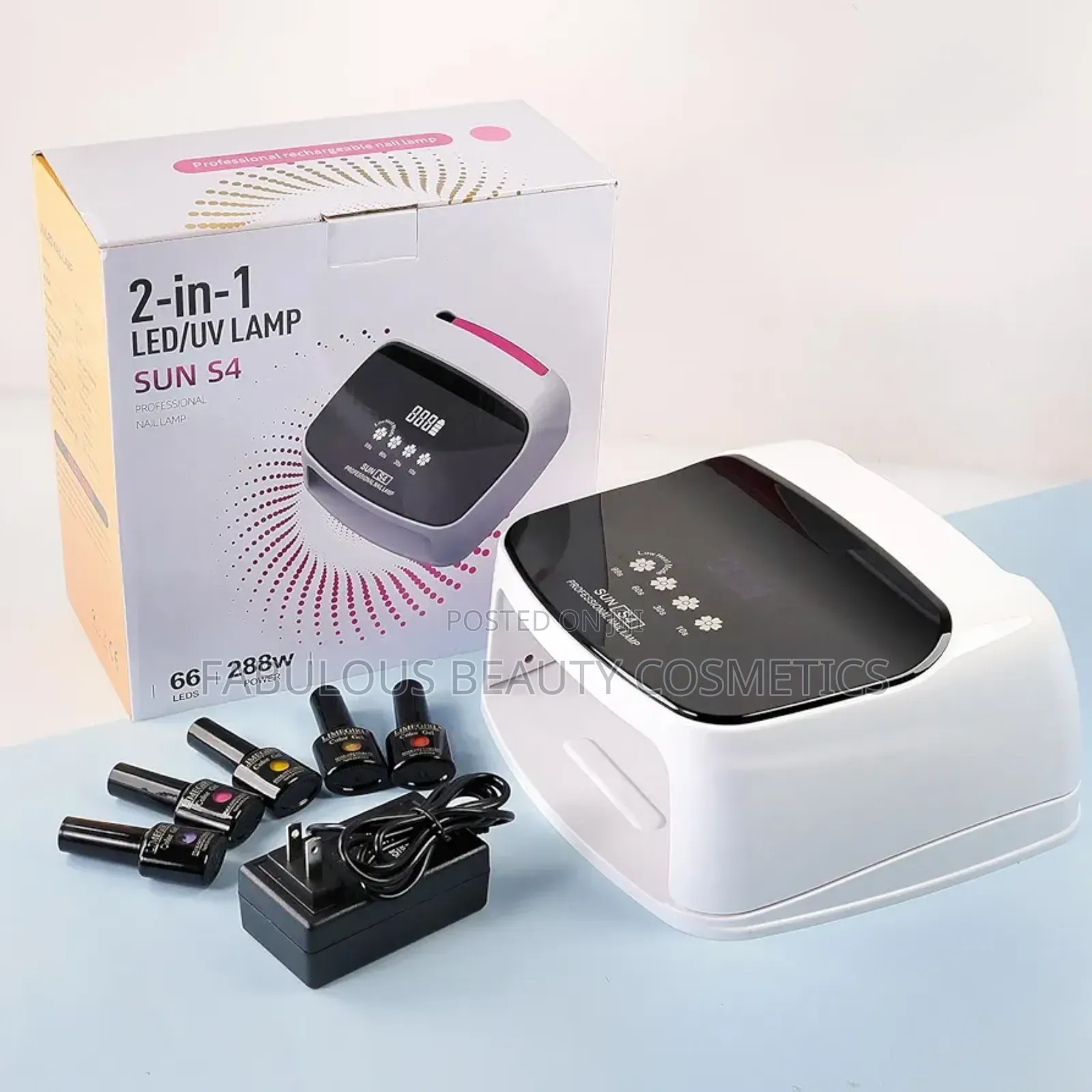 Cordless Rechargeable Nail Gel Polish Light Dryer 108w Led/Uv Naillamp