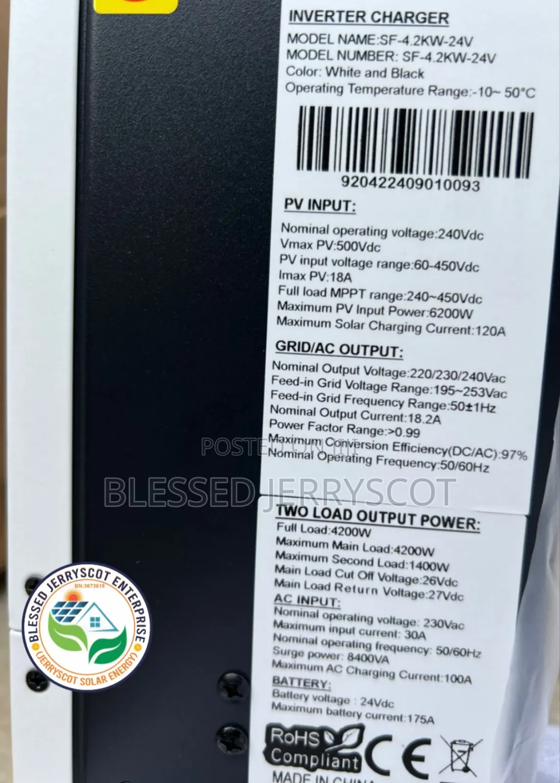 Sunfield 4.2kva 24v Hybrid Solar Inverters Available In Stock.