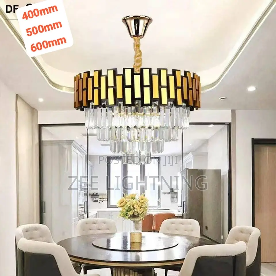 Round Crystal Chandelier With Bulbs