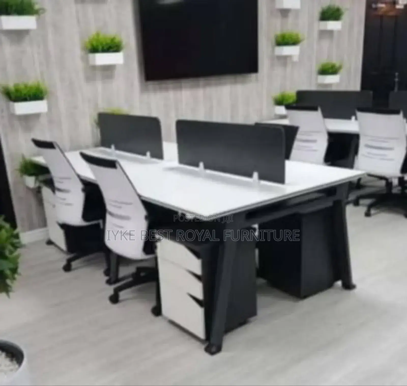 4seater Office Workstation With Mobel Drawer