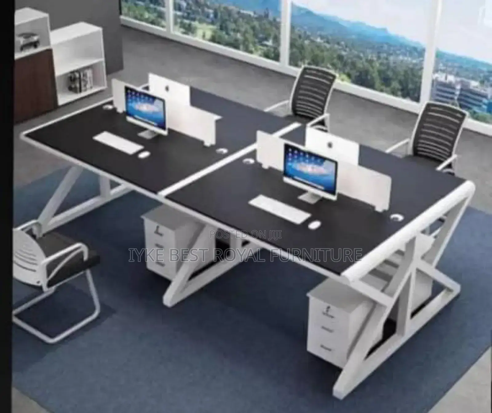 4seater Office Workstation With Mobel Drawer