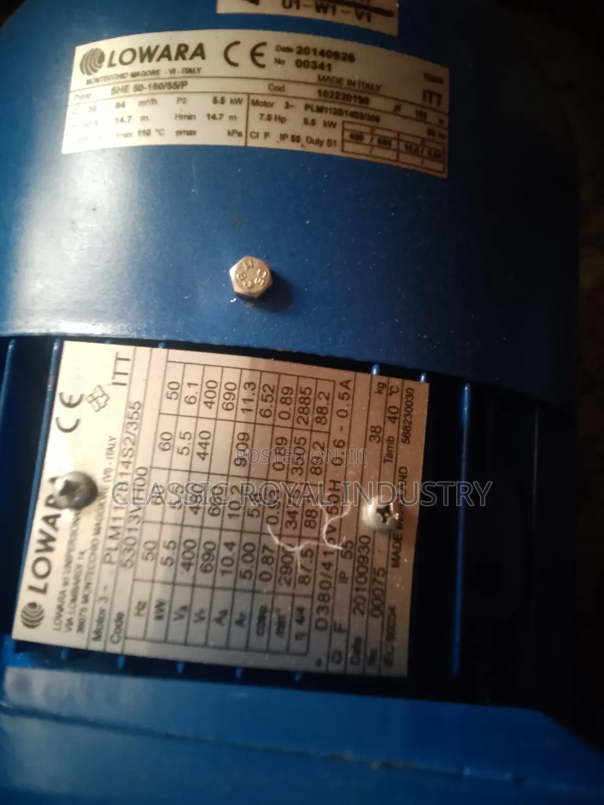 5.5 Kw Lowara Stainless Pump 7.5 Hp