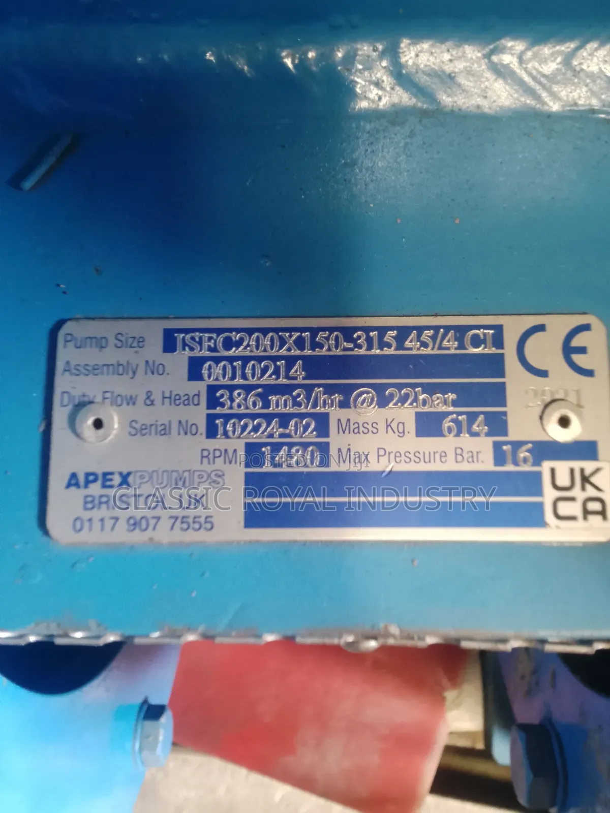 45 Kw Apex Close Coupled Centrifugal Pump From Bristol Uk 60 Hp