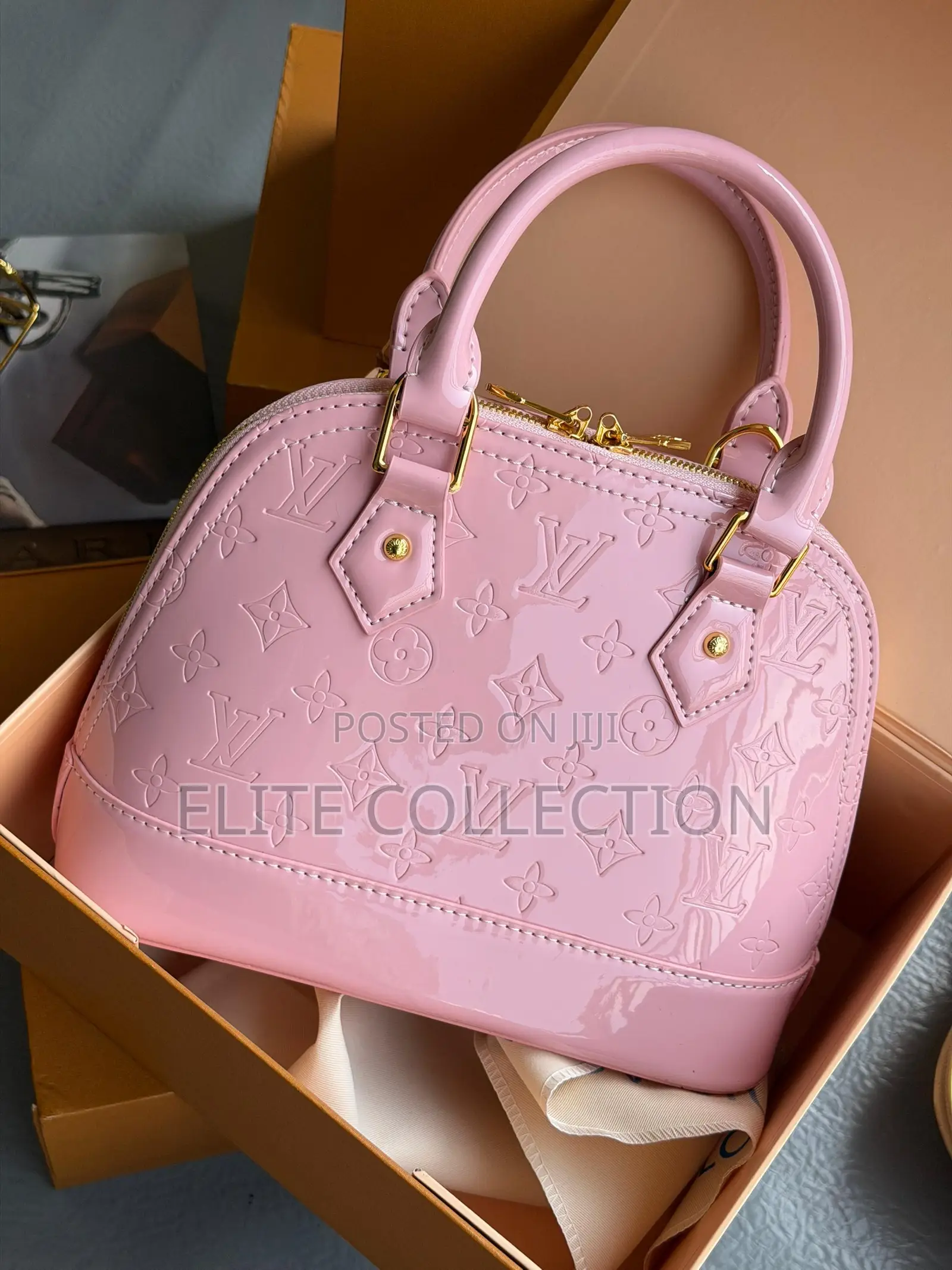Louis Vuitton Glossy Alma Bag Deep-Pink Wine •Red •Babypink• Black