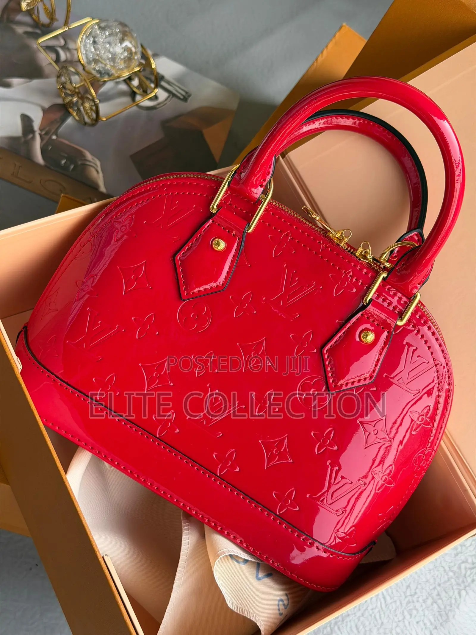 Louis Vuitton Glossy Alma Bag Deep-Pink Wine •Red •Babypink• Black