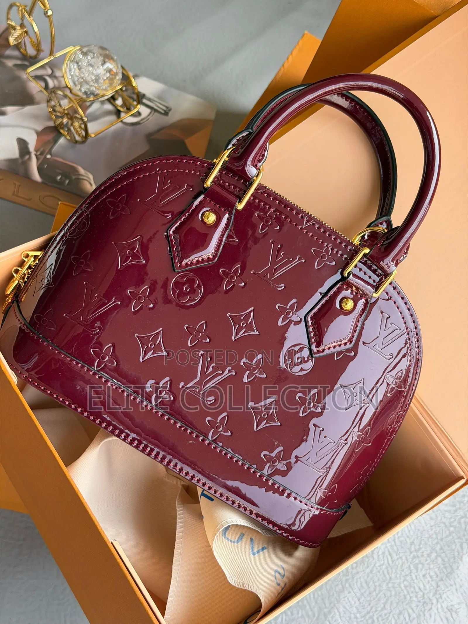 Louis Vuitton Glossy Alma Bag Deep-Pink Wine •Red •Babypink• Black