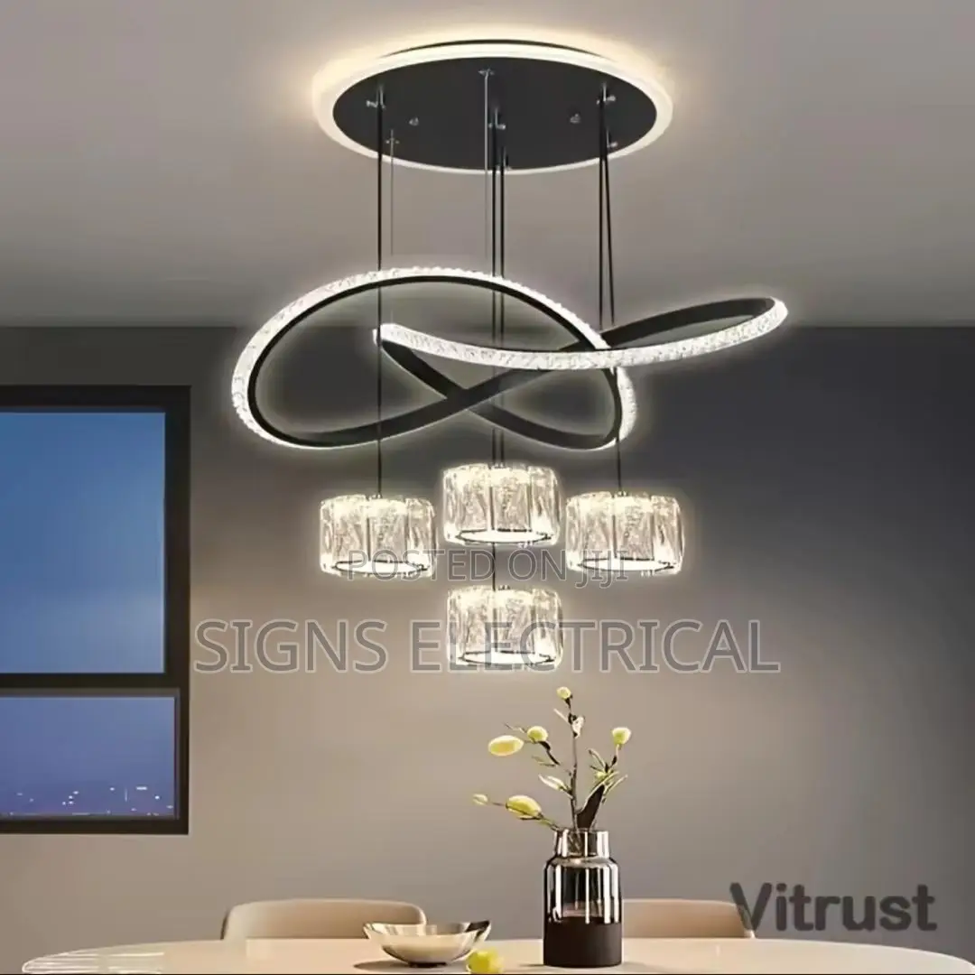 Modern Crystal Pendant Lamp Oil-Rubbed Metal