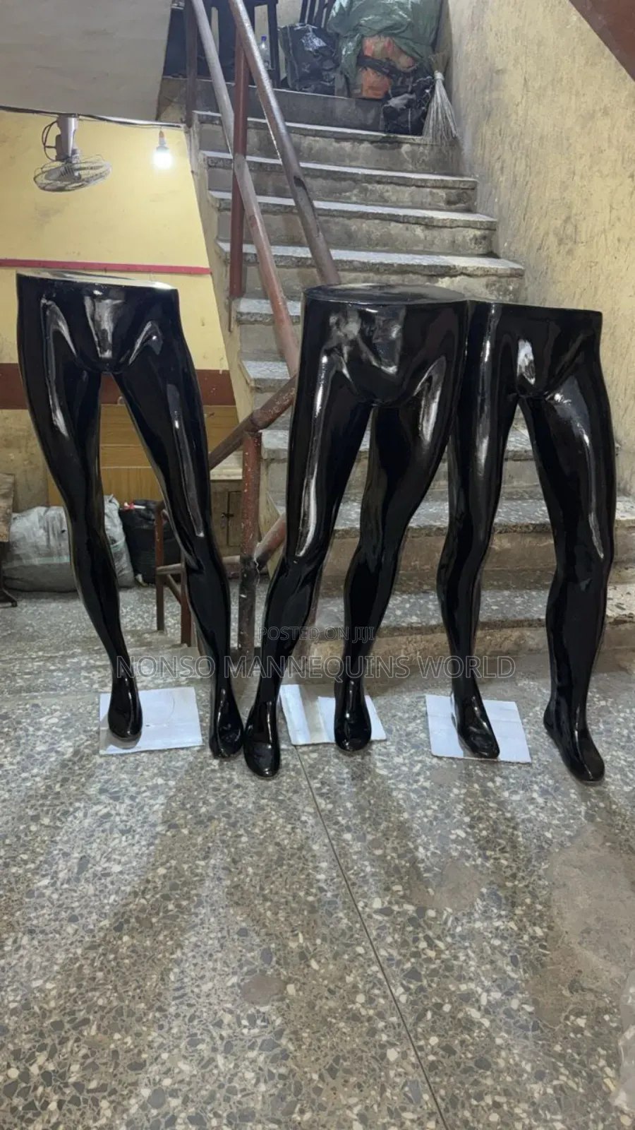 Half Male Fibre Black Waist Mannequin