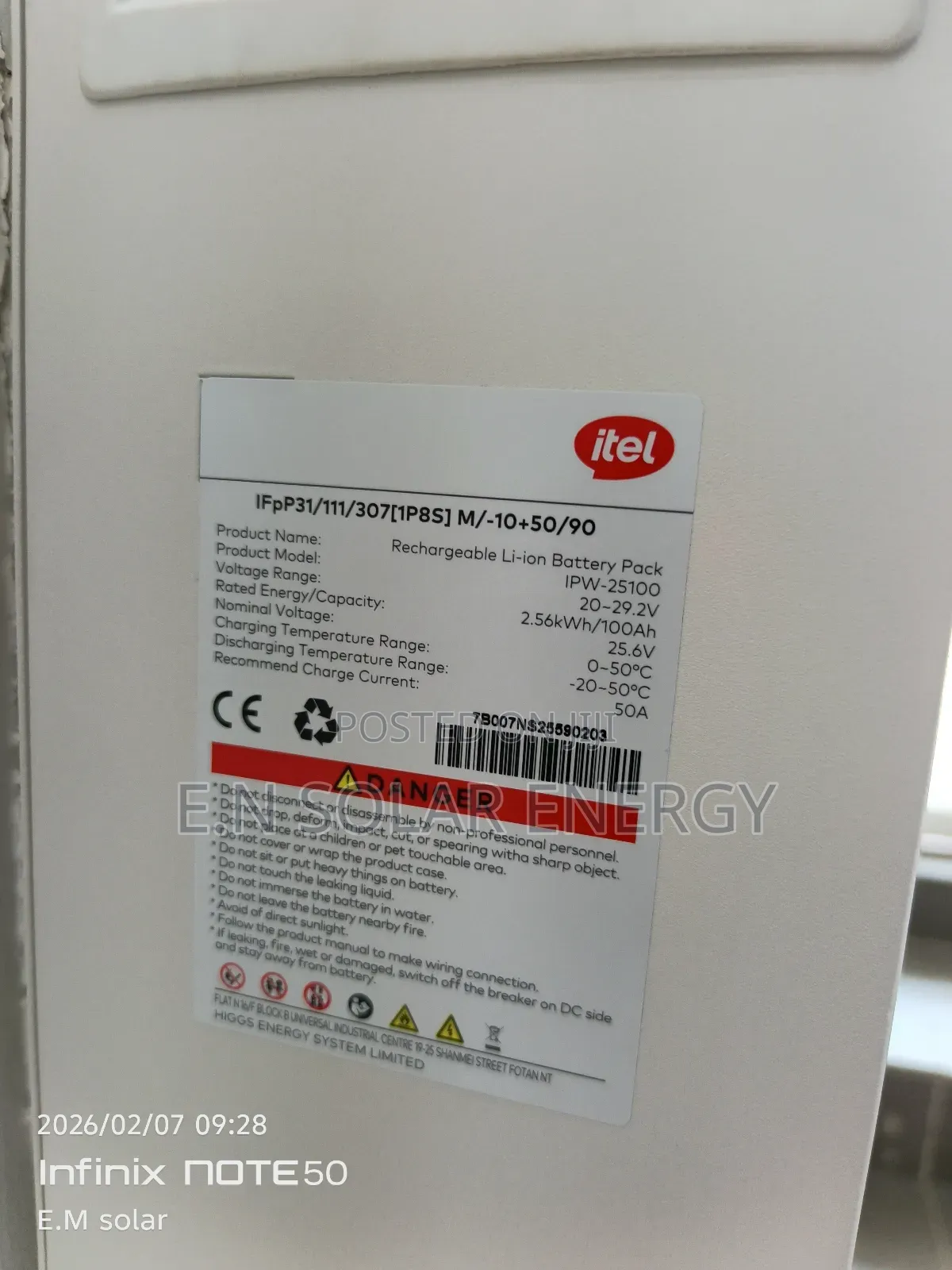 2.5kwh/24v Itel Lithium Battery Available