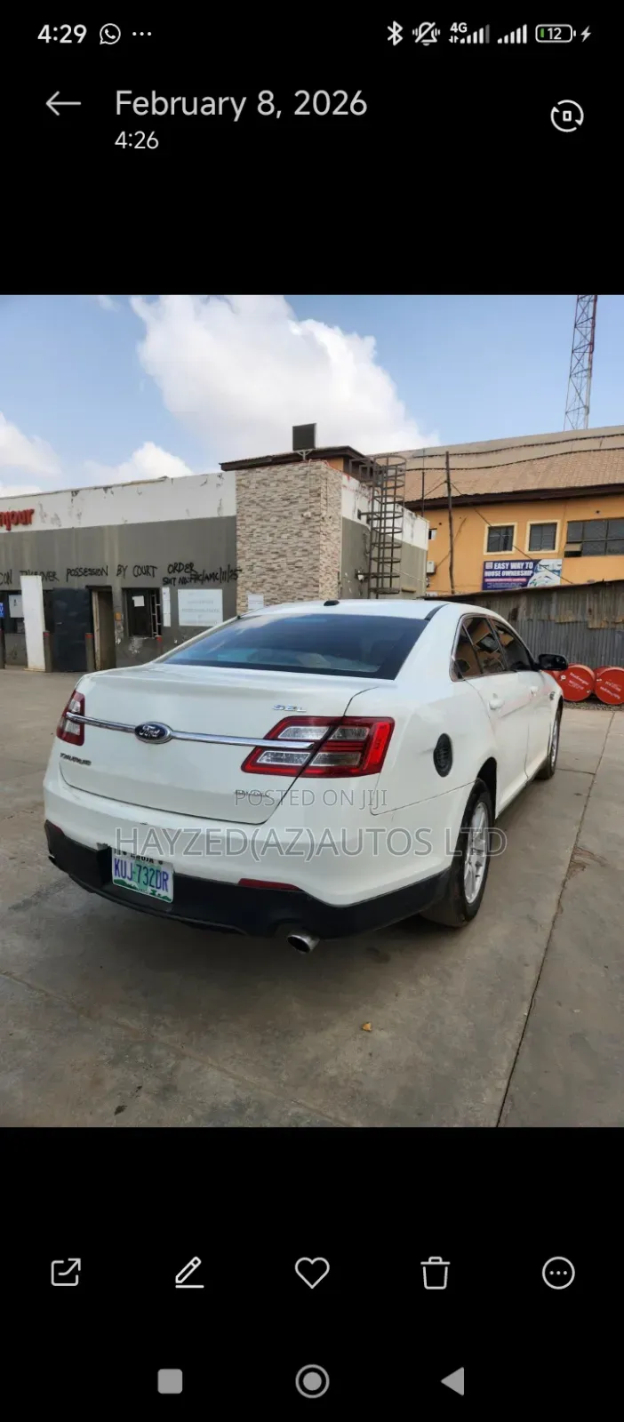 Ford Taurus Limited 4dr Sedan (3.5L 6cyl 6A) 2014 White