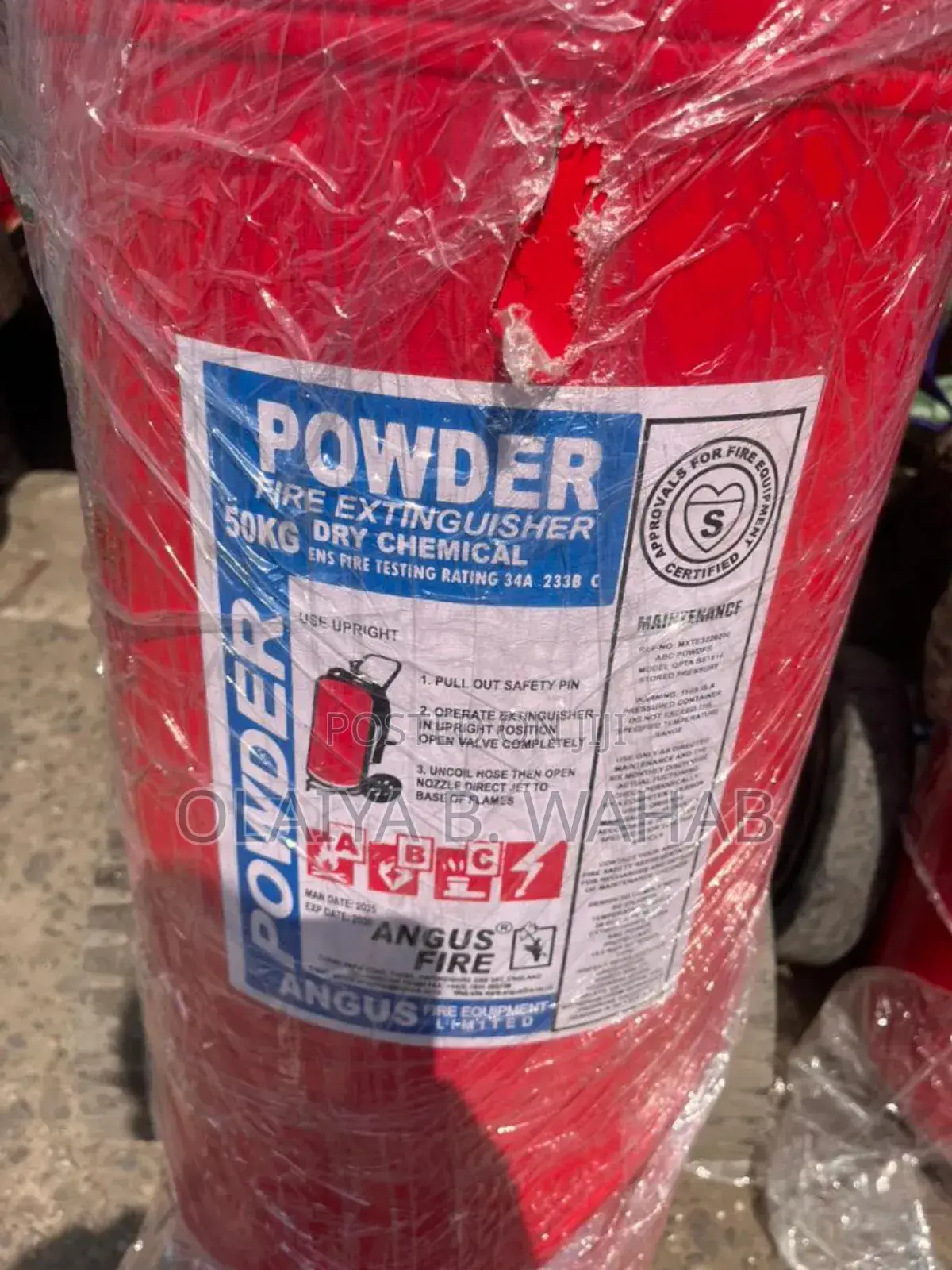 Angus Fire 50kg Dry Chemical Powder Fire Extinguisher (Dcp)