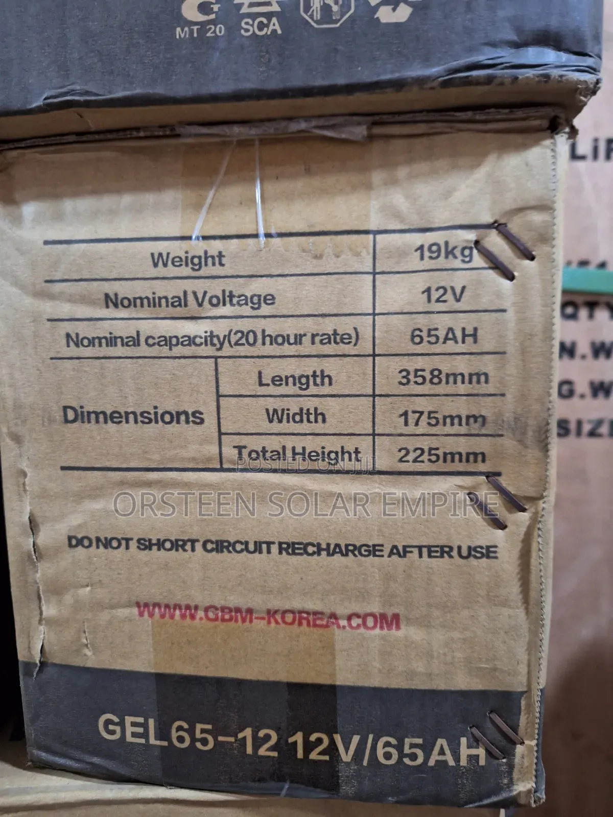 GBM 12-65 Deep-Cycle Gel Batteries