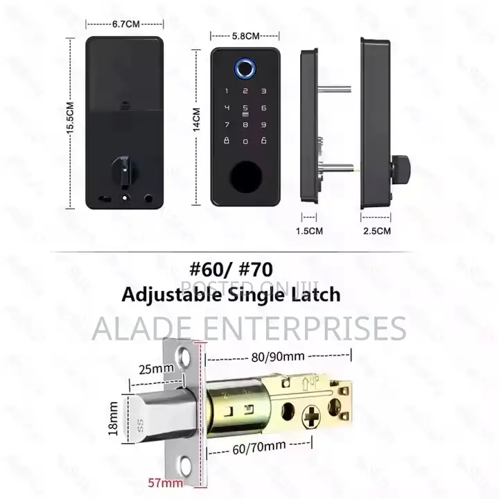 Tuya App Deadbolt Door Lock, Entry Door Lock With Password Fingerprint