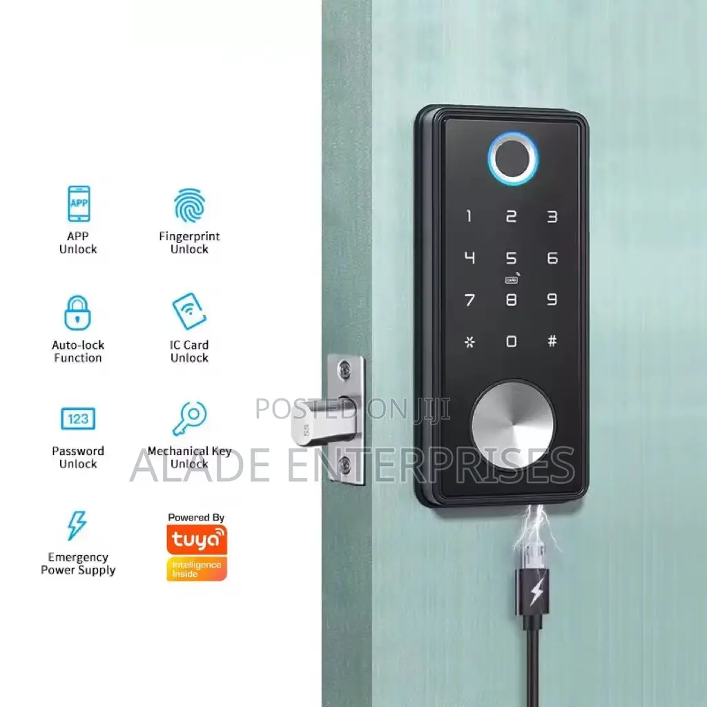 Tuya App Deadbolt Door Lock, Entry Door Lock With Password Fingerprint