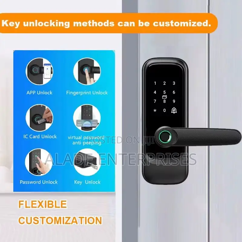 Tuya Wifi Bedroom Smart Door Lock With Fingerprint Electric Door Knob