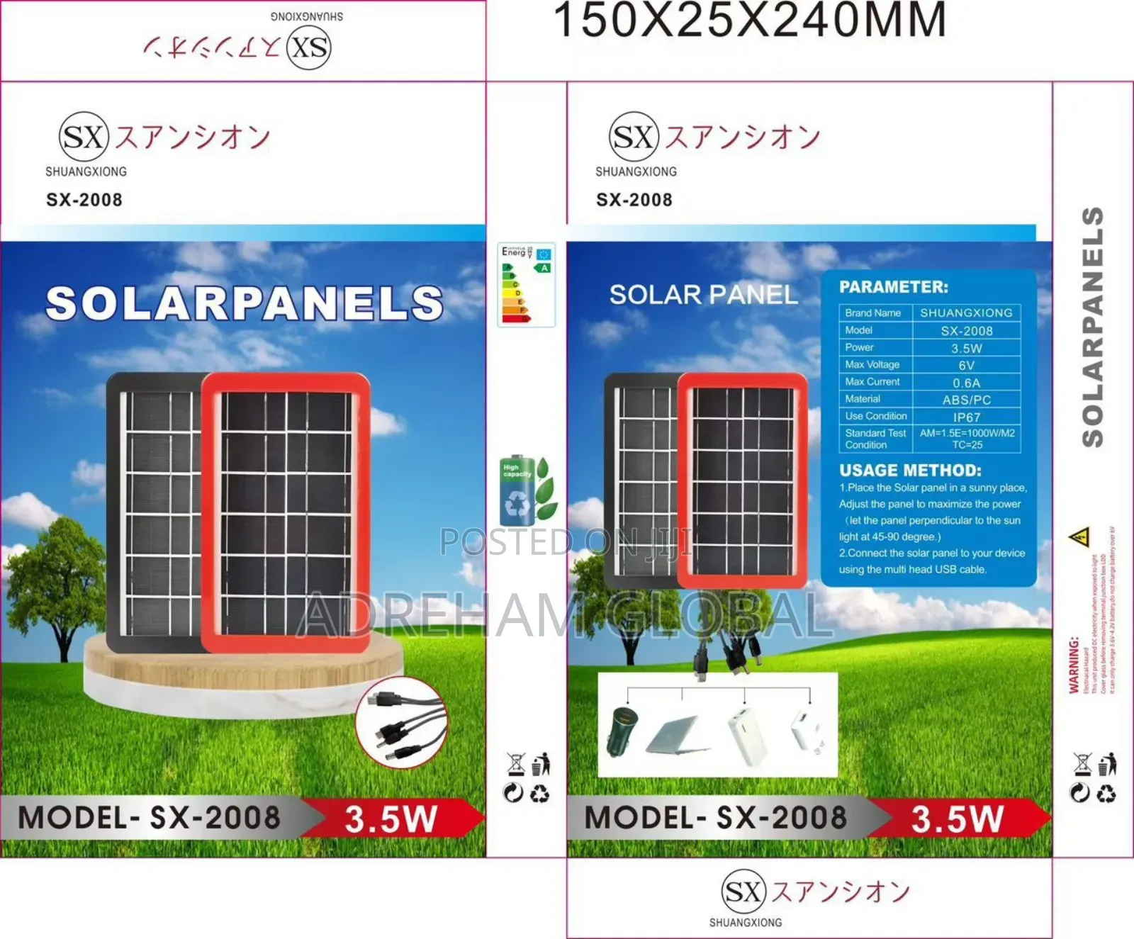 3.5w Solar Panel Power Bank With Multiple Charger Mouth(Sx-2008)