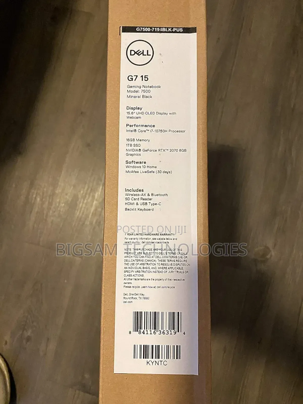 Laptop Dell G7 15 7590 32GB Intel Core i7 SSD 1T