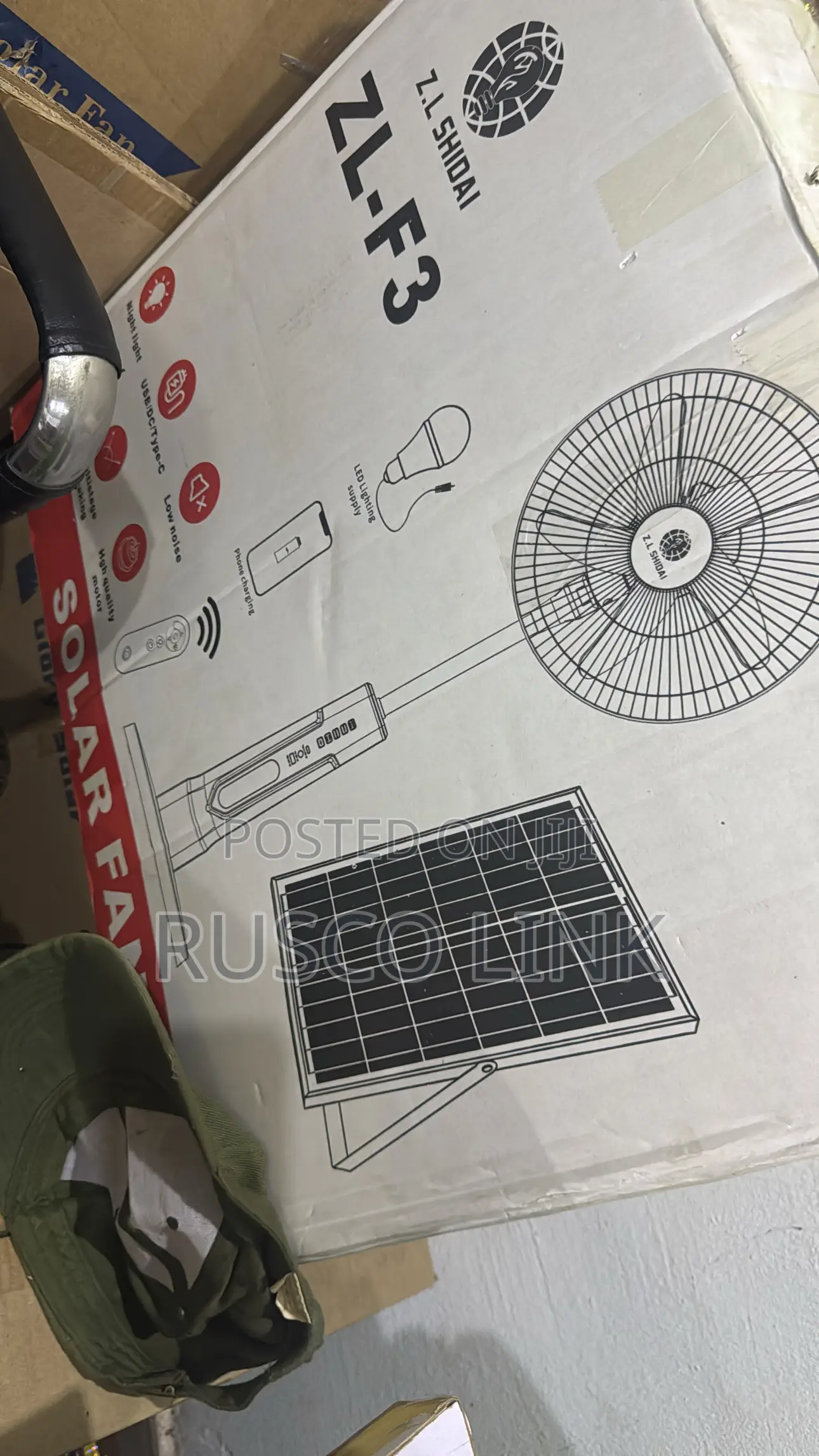 Zl 16 Inches Rechargeable Solar Fan
