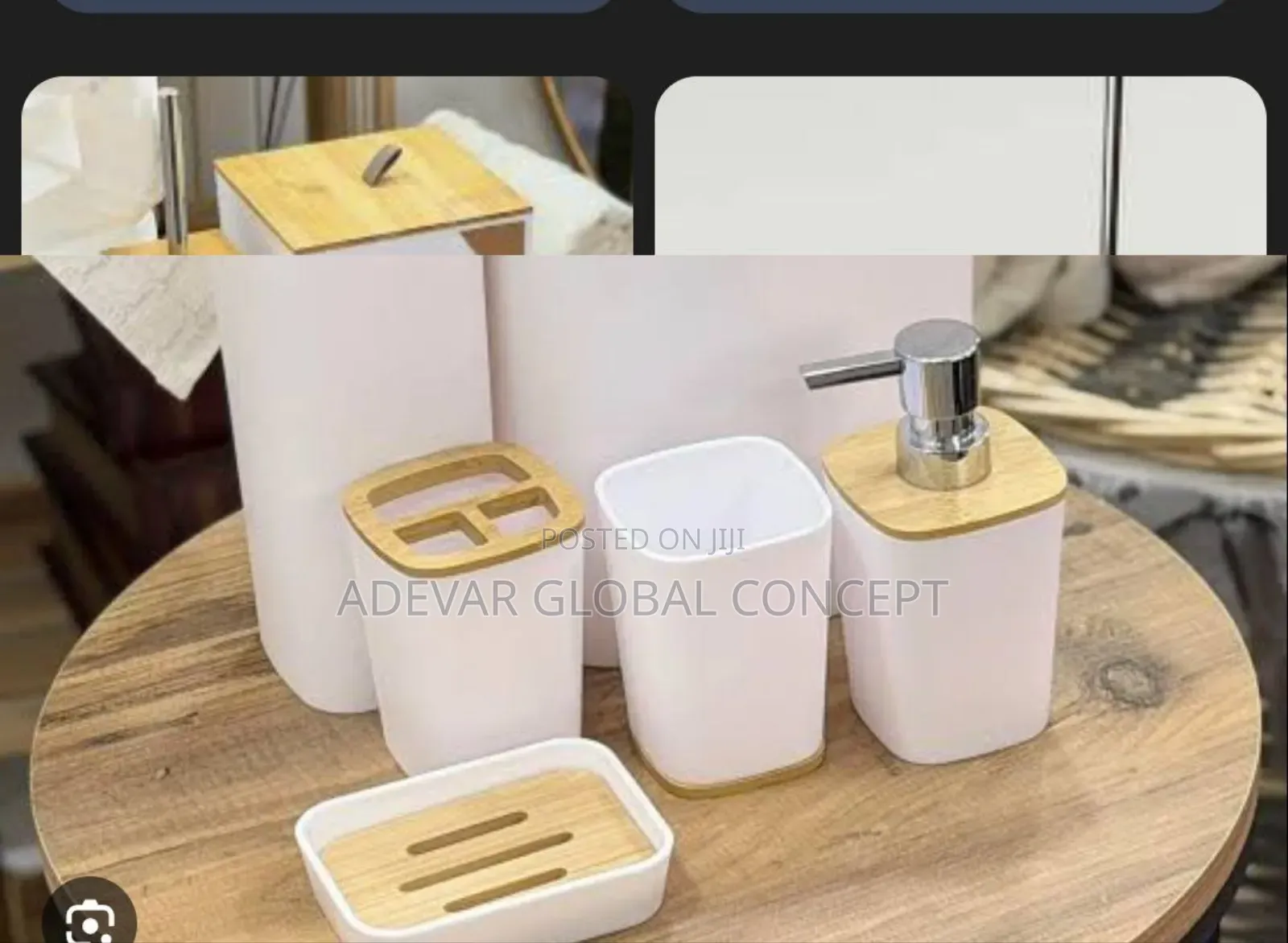 6pcs Bathroom Set - Brush, Soap Holder, Dispenser