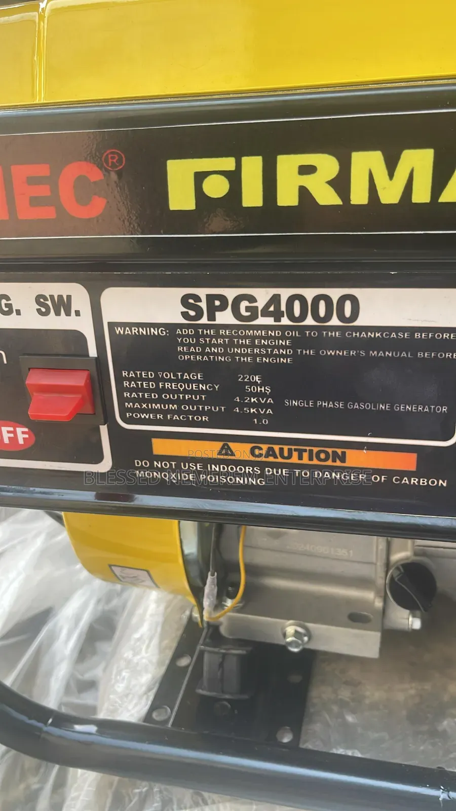 (4.5kva)Sumec Firman Petrol Generator Model Spg4000m 100%Copper Wire