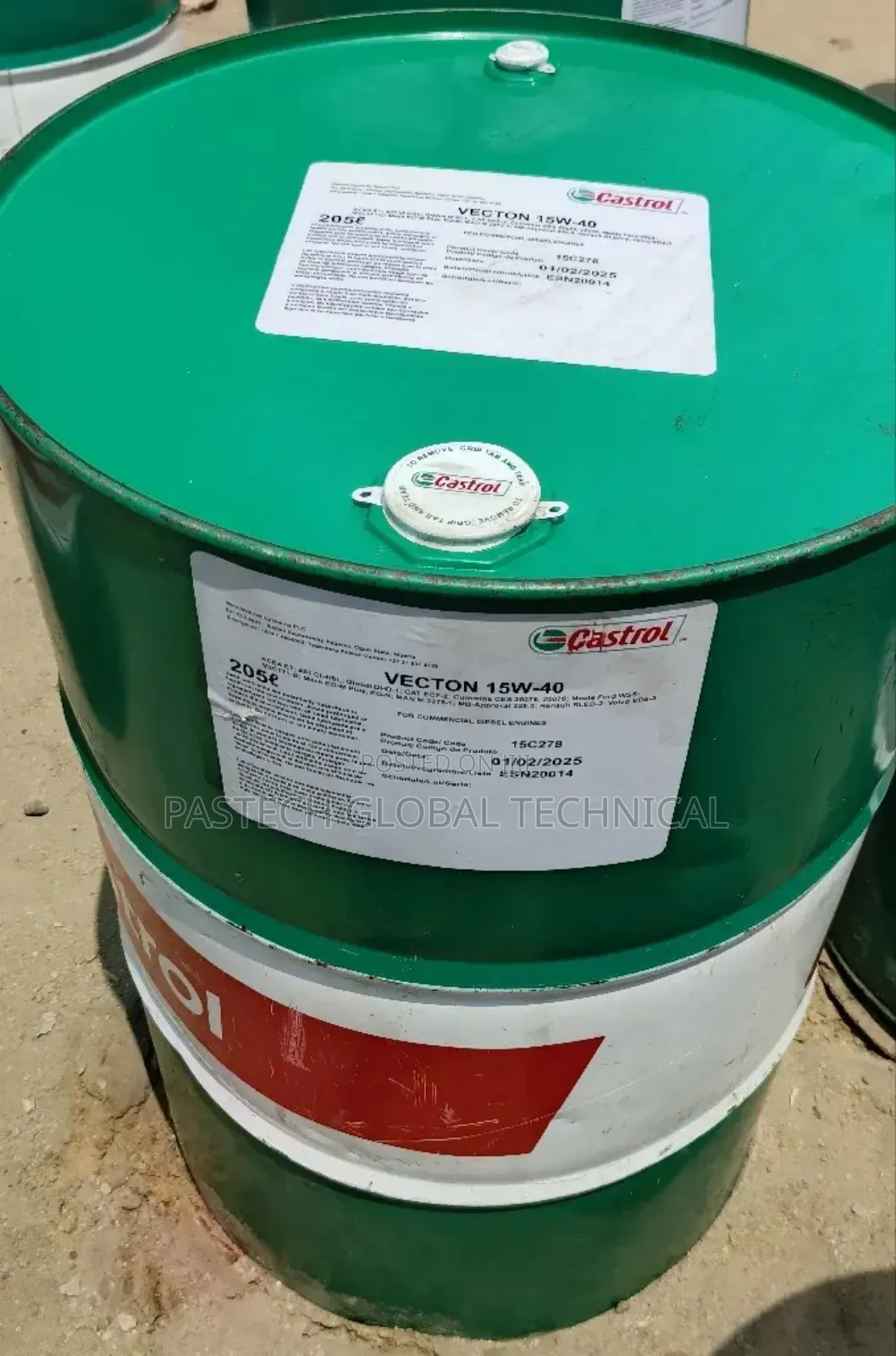 205l of Castrol Vecton 15w-40 Diesel Engine Oil