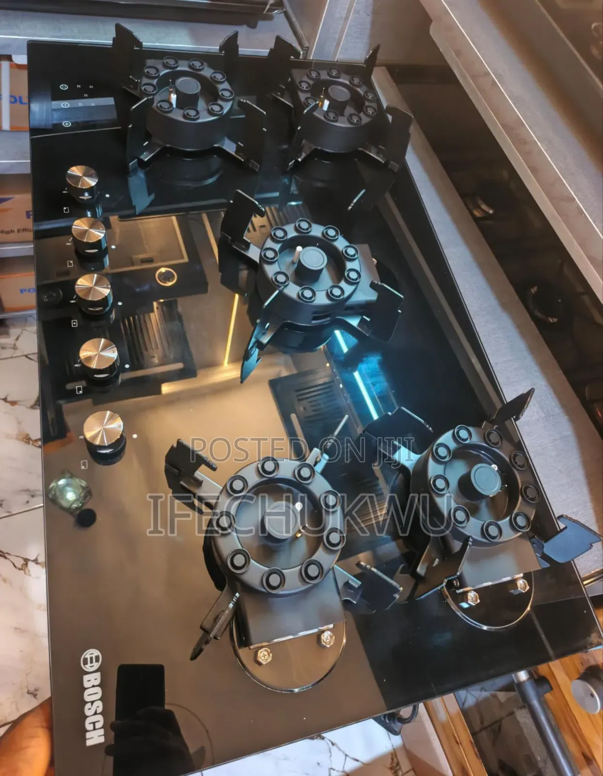 Original Bosch Blueflame Light Built-in Flips Up 5 Burners Gas Cooker