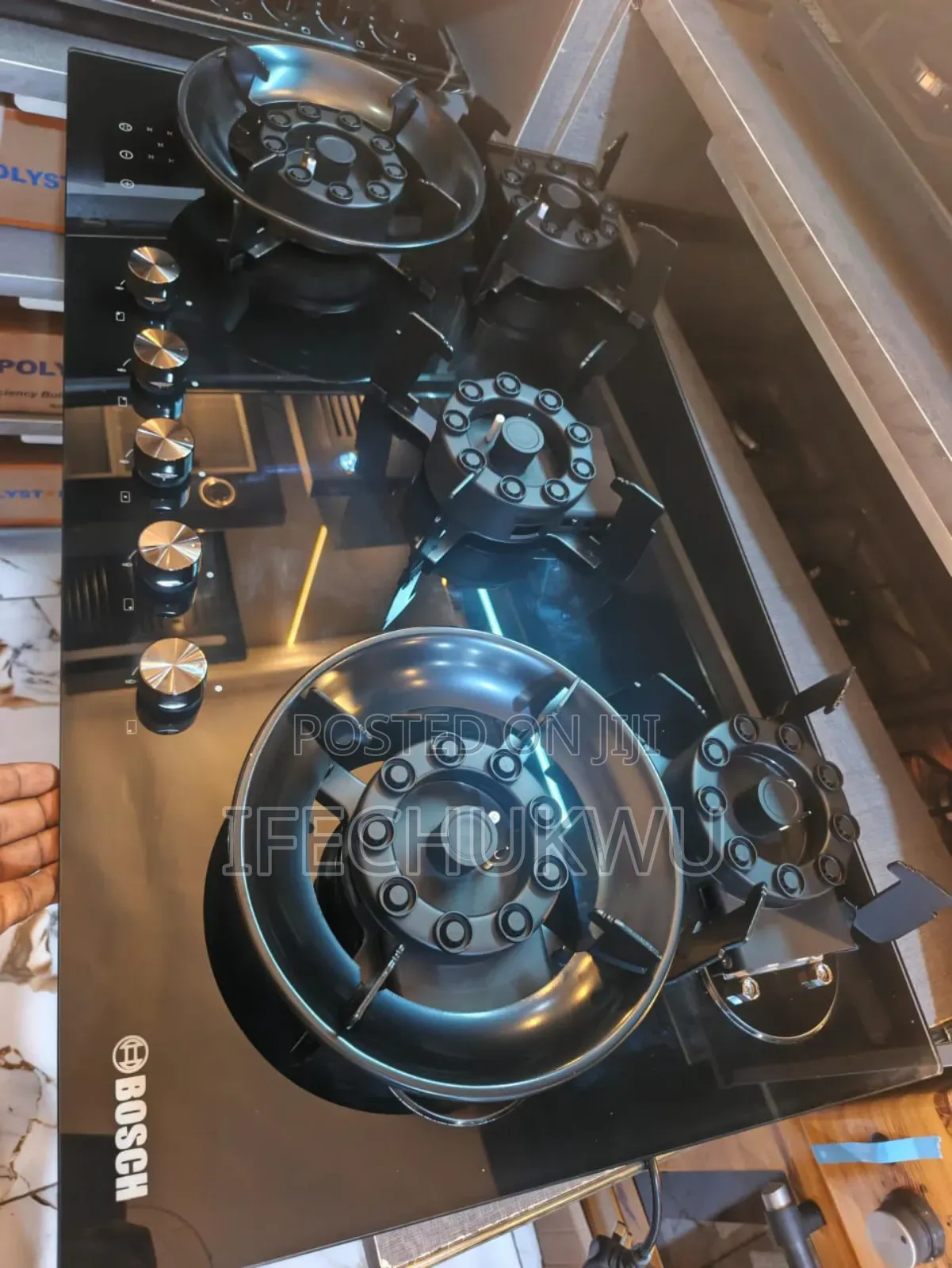 Original Bosch Blueflame Light Built-in Flips Up 5 Burners Gas Cooker