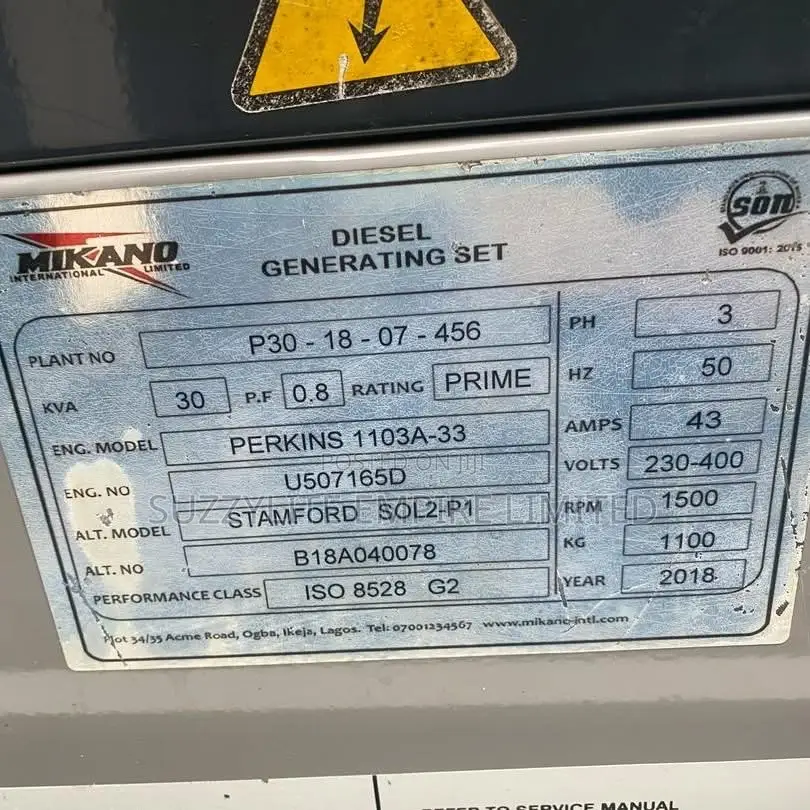 Mikano 30kva Used Soundproof Diesel Generator
