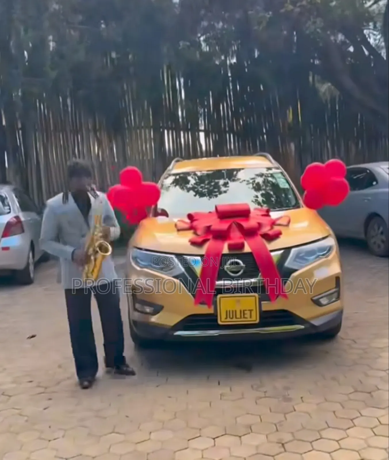 Lagos Car Bow Gift and Saxophonist