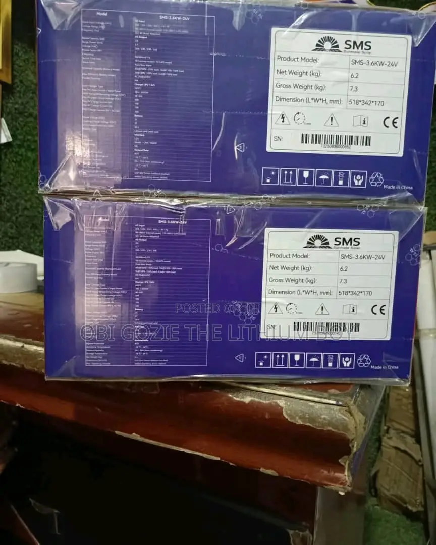 3.6kva 24v SMS Hybrid Inverter. Best SMS Importer and Distributor
