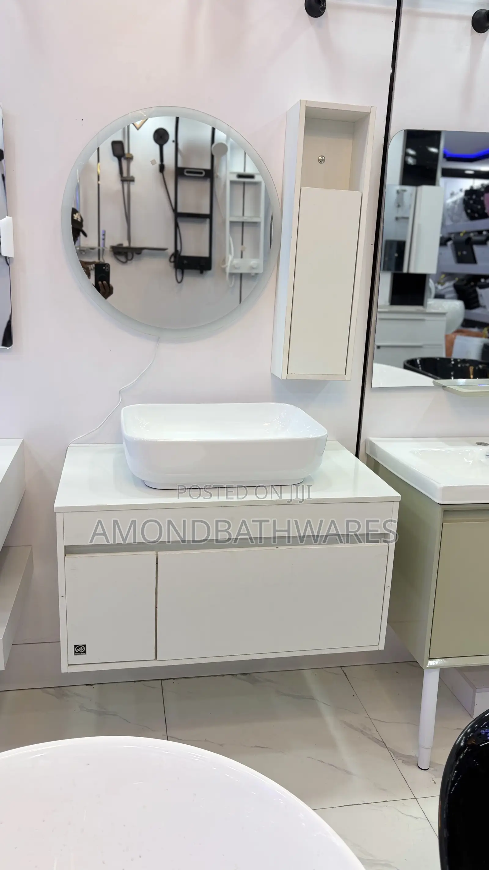 White Countertop Basin Cabinet