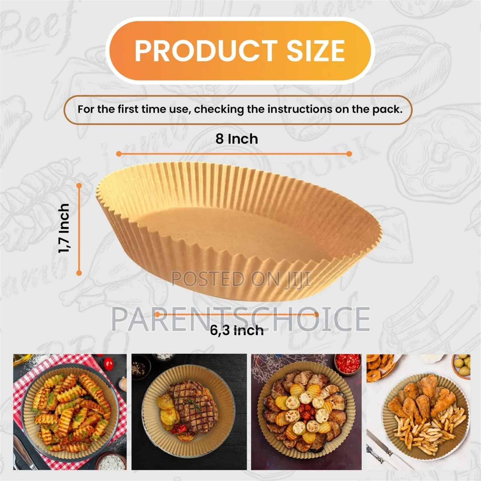 50pcs Disposable Nonstick Air Fryer Liner Paper