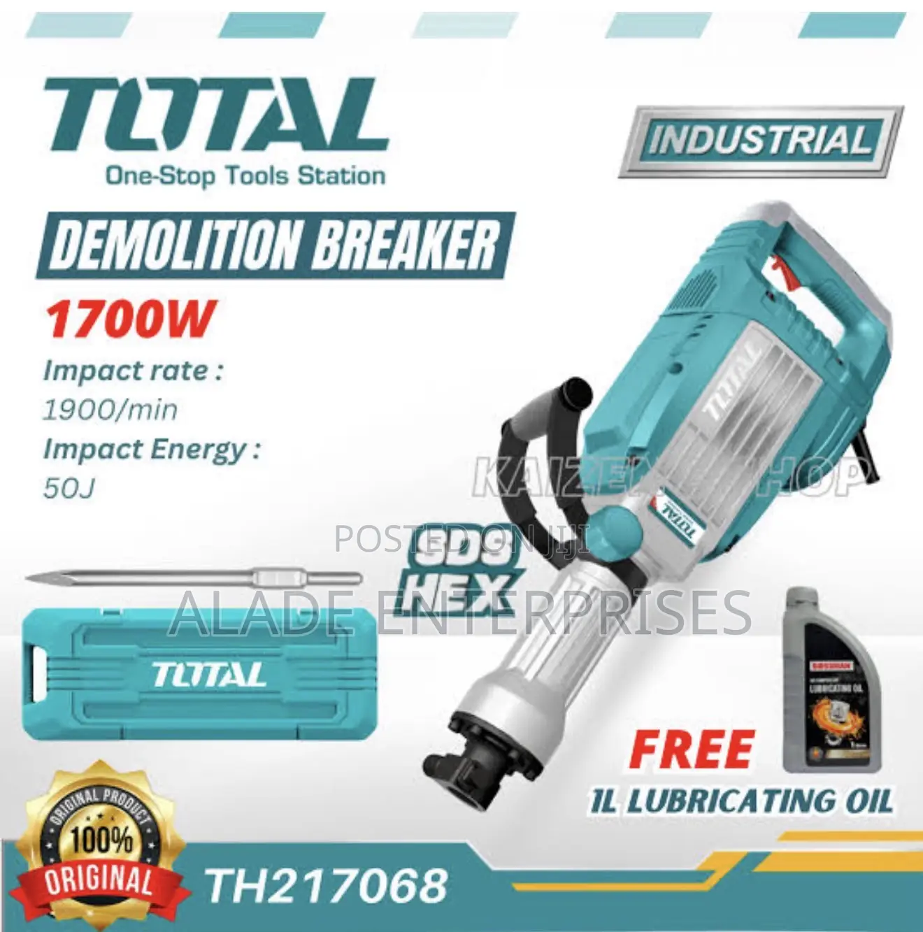 Total Industrial Demolition Breaker 1700w Jack Hammer