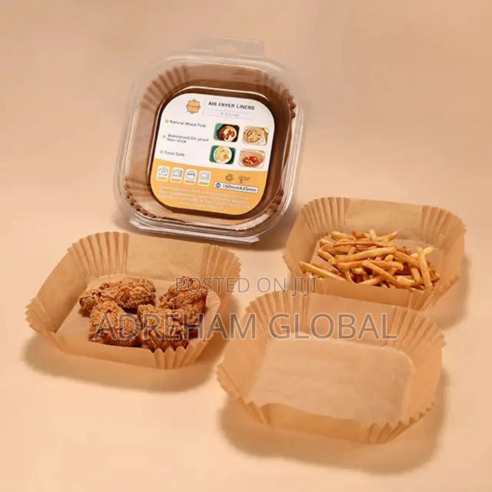 50pcs Disposable Nonstick Air Fryer Liner Paper Square Shape