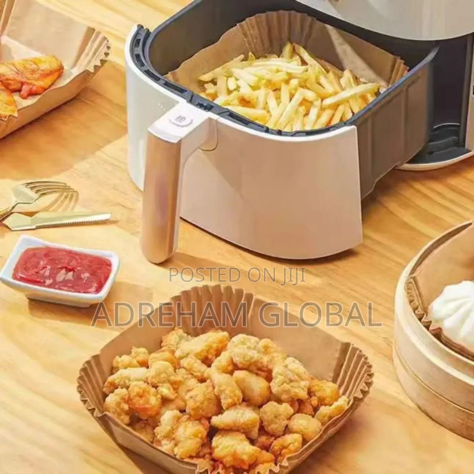 50pcs Disposable Nonstick Air Fryer Liner Paper Square Shape