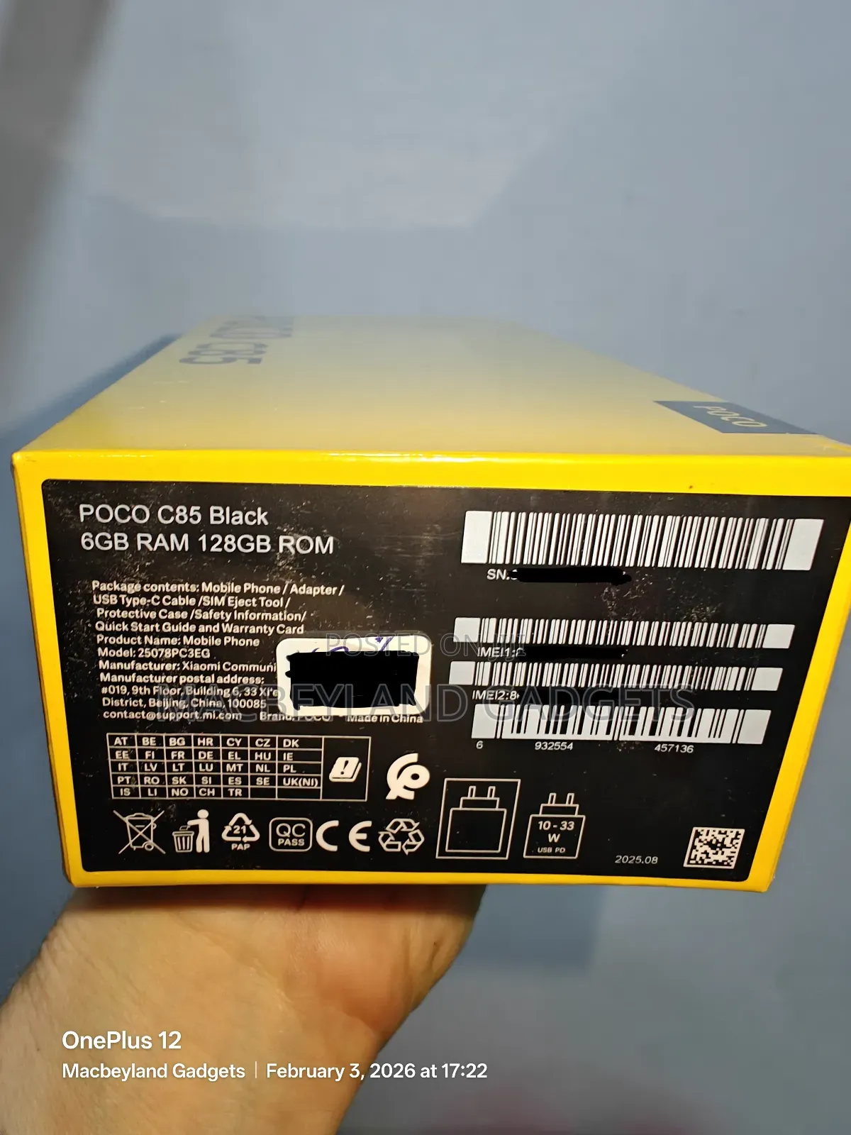 New Xiaomi Poco C85 4G 128 GB Black