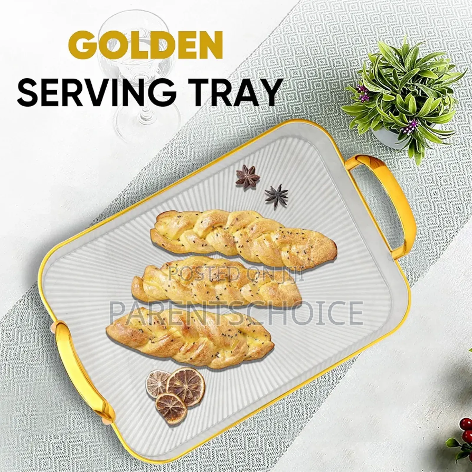 Plastic Serving Tray Set for Home and Kitchen- 3 Sets