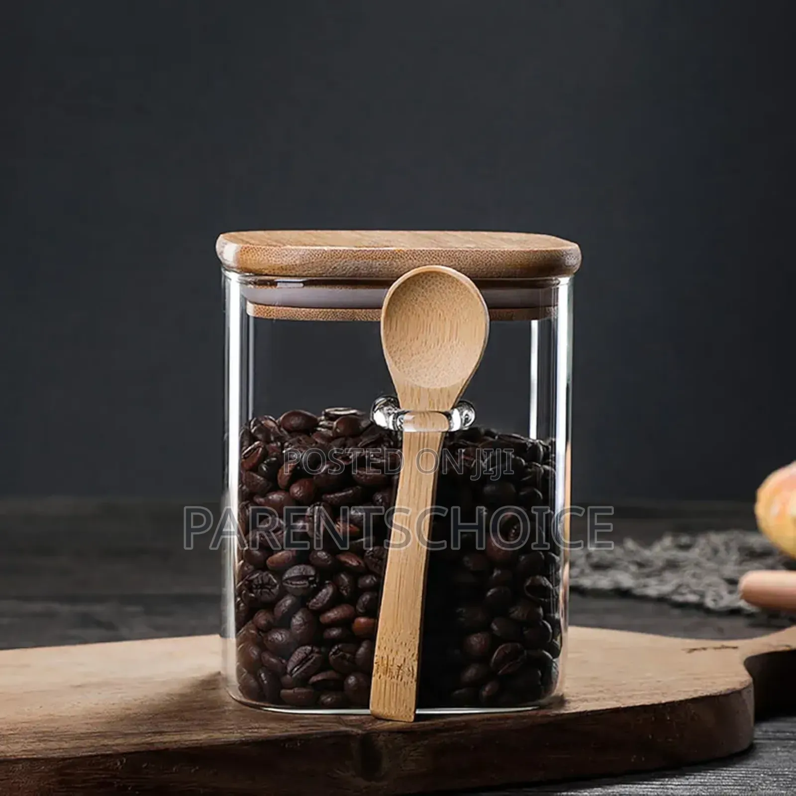 Airlock Sealed Glass Storage Container Caniste Jar Airtight Bamboo Lid