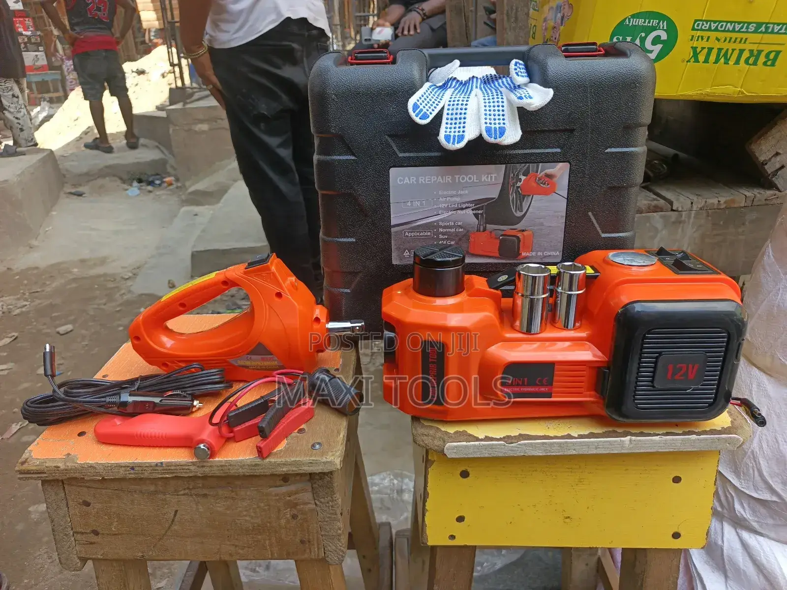 Electric Hydraulic Car Jack And Impact Wrench Kit