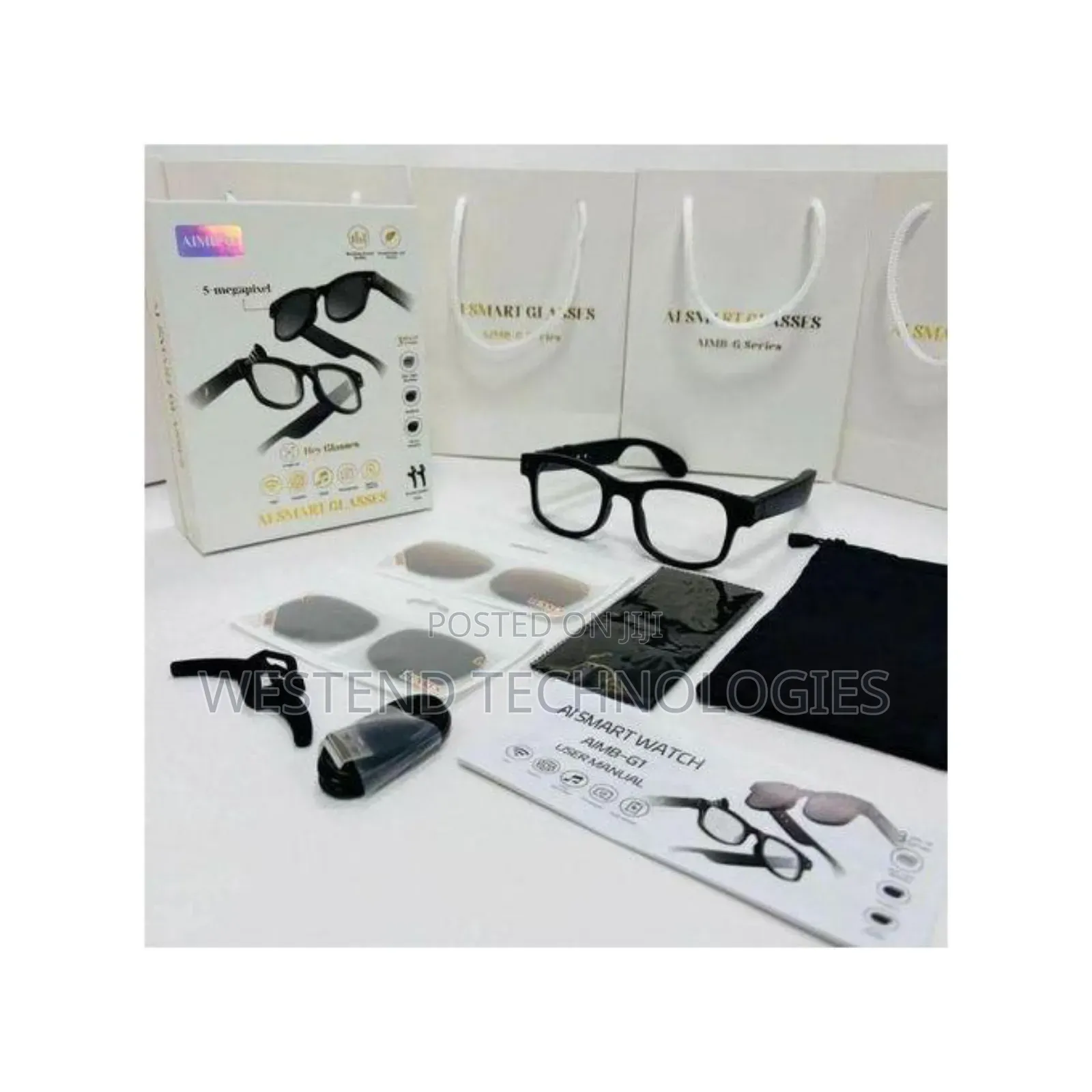 G1 Ai Smart Glasses Video Pictures Upload to Social Media 5mp Quality