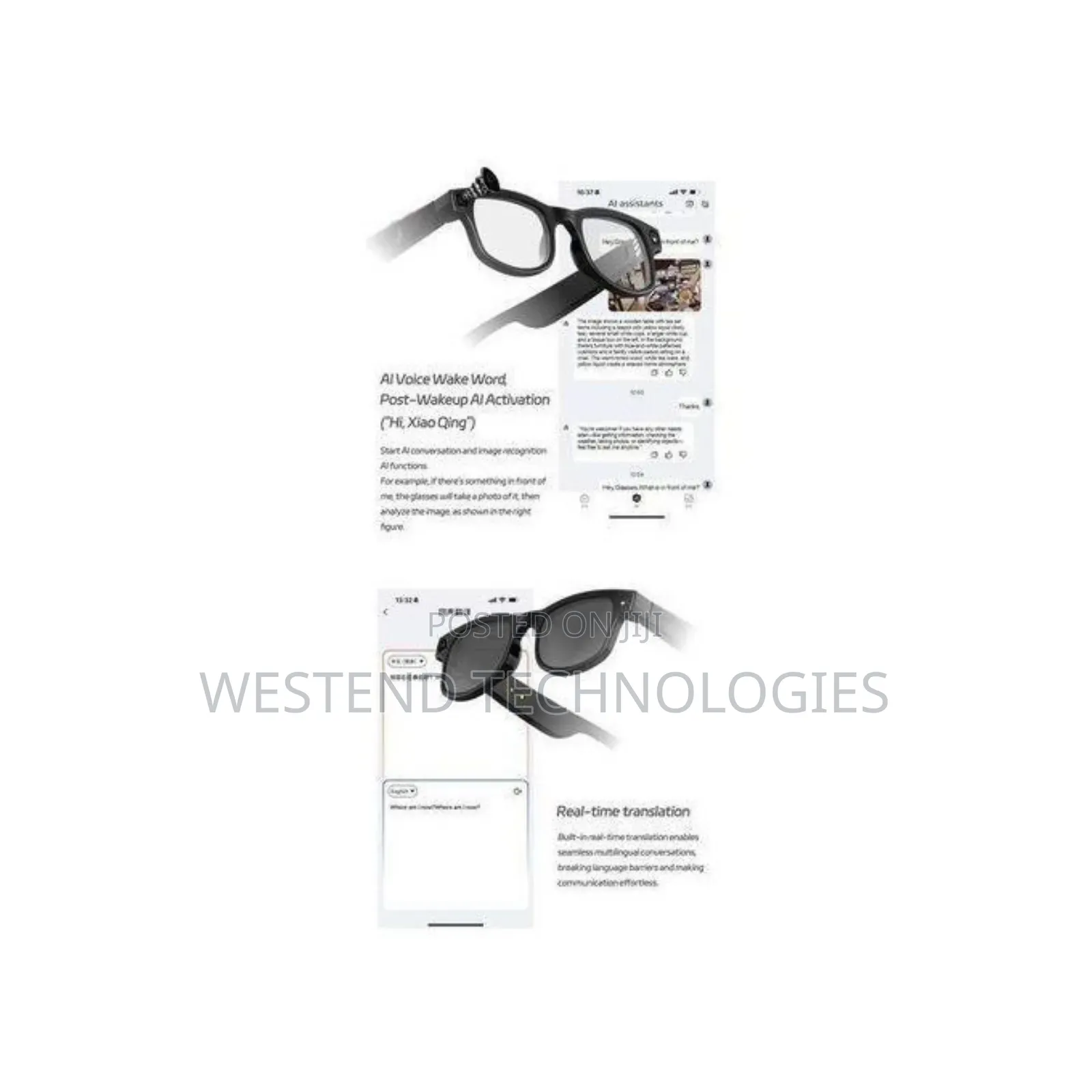 G1 Ai Smart Glasses Video Pictures Upload to Social Media 5mp Quality